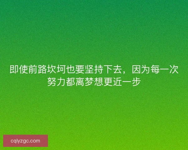 即使前路坎坷也要坚持下去，因为每一次努力都离梦想更近一步