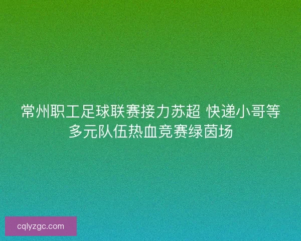 常州职工足球联赛接力苏超 快递小哥等多元队伍热血竞赛绿茵场